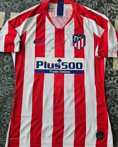 Camiseta de utilleria del Atlético de Madrid firmada por Fernando Torres